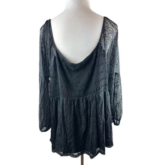 NWT Torrid Babydoll Stretch Lace Smocked Bodice Square Neck Top Sweetheart 5 5X - Picture 6 of 12